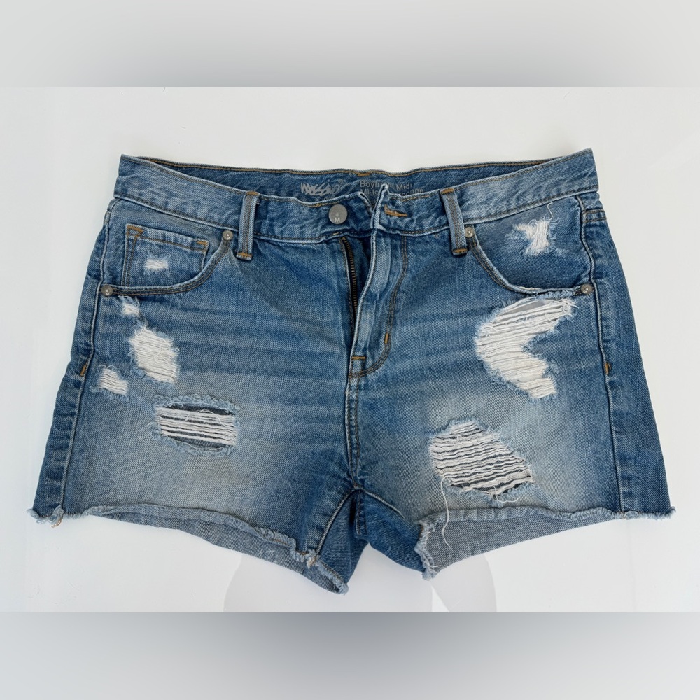 Mossimo Supply Co Blue Jean Shorts with Distressed Frayed Hem